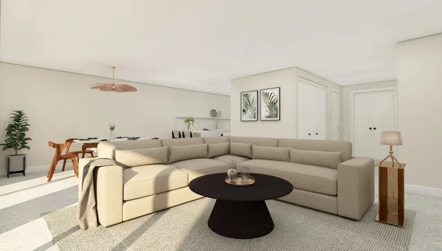 a living room with furniture and a couch