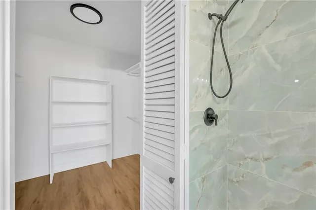 a bathroom with a shower