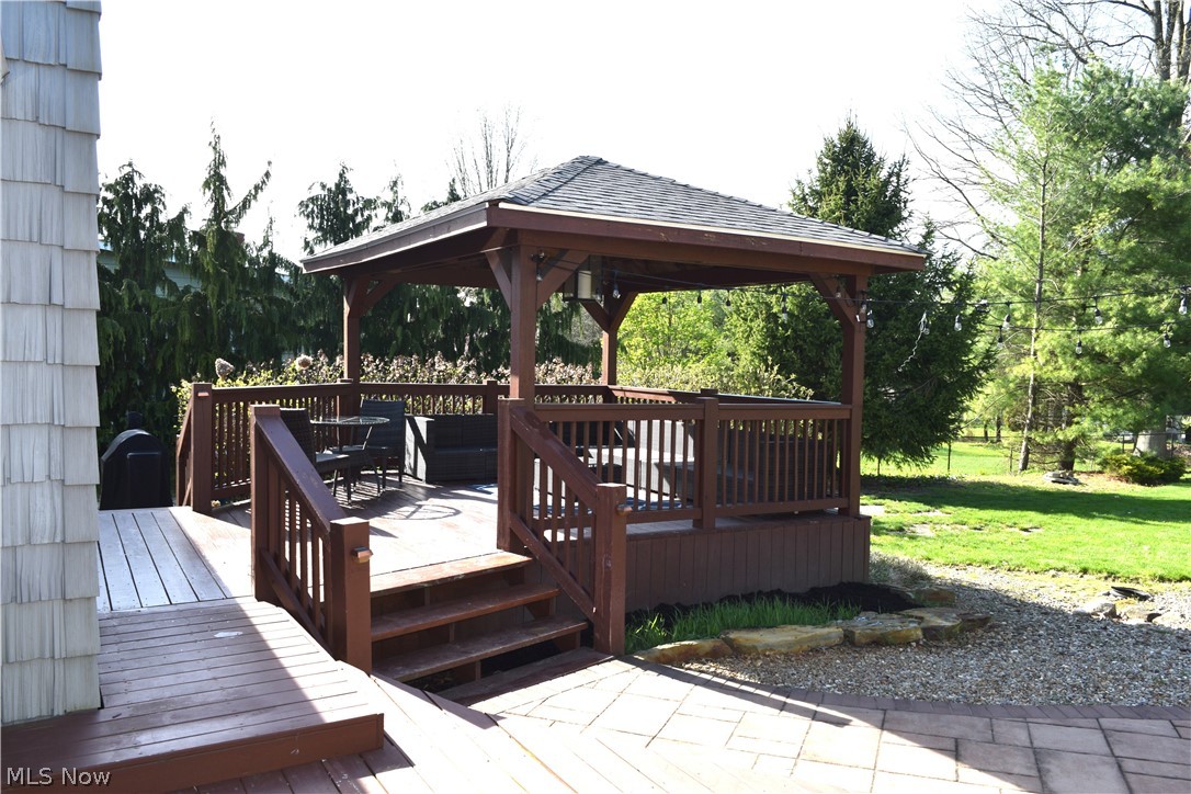 3285 Hemphill Road Barberton, OH 44203 - Photo 41 of 50 Deck with a lawn and a gazebo