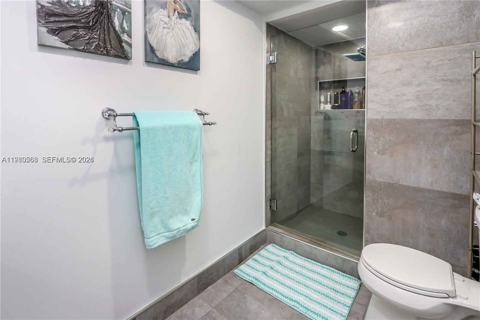 14203 Southwest 66th Street, Unit 503 Miami, FL 33183 - Photo 11 of 19 a bathroom with a toilet and a shower