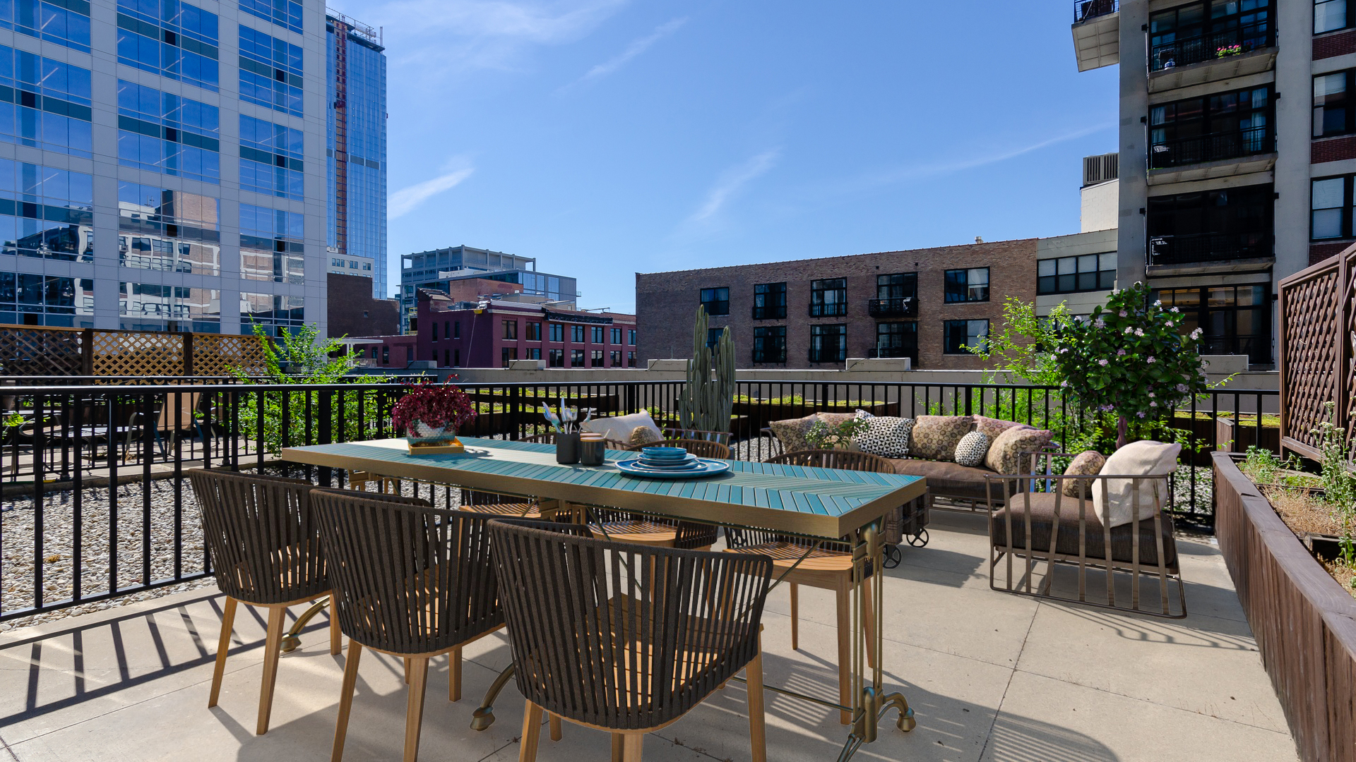 210 South Desplaines Street, Unit 606 Chicago, IL 60661 - Photo 22 of 33 a view of a chairs and table in the terrace