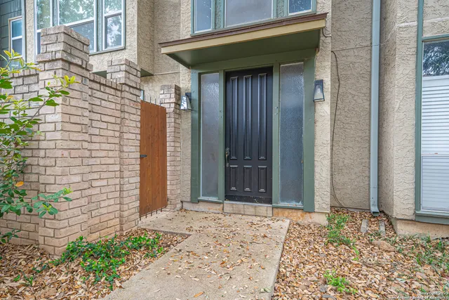 a view of entrance door of house