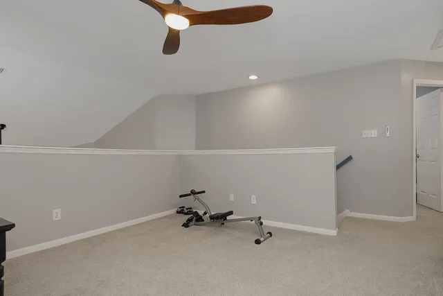 an empty room with a workbench