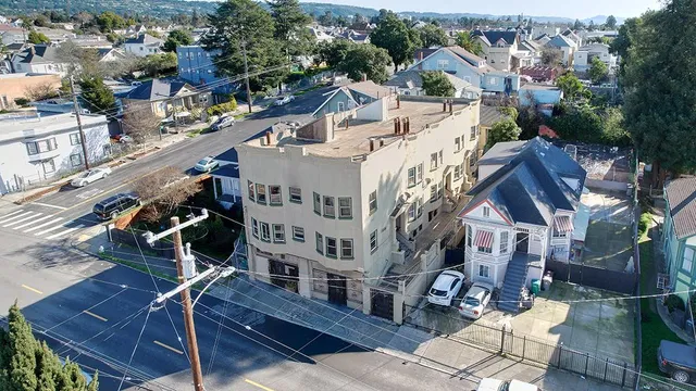 a view of a city with tall buildings
