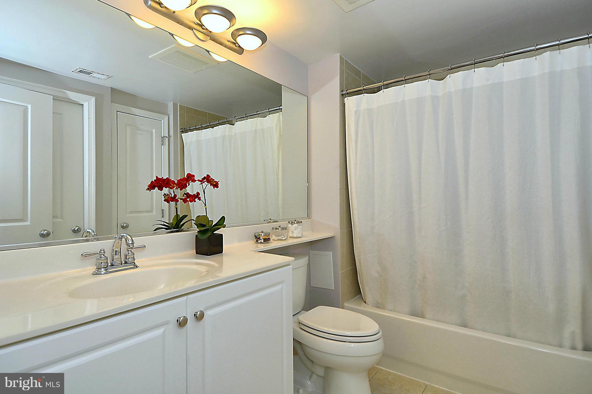 851 North Glebe Road, Unit 915 Arlington, VA 22203 - Photo 16 of 30 a bathroom with a sink a toilet and a mirror
