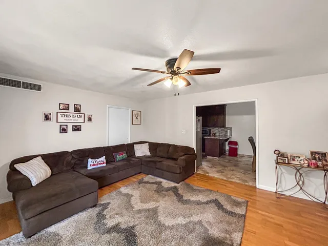 a living room with furniture