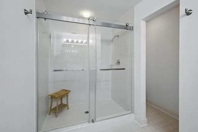 a bathroom with a shower