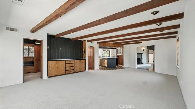 an empty room with closet