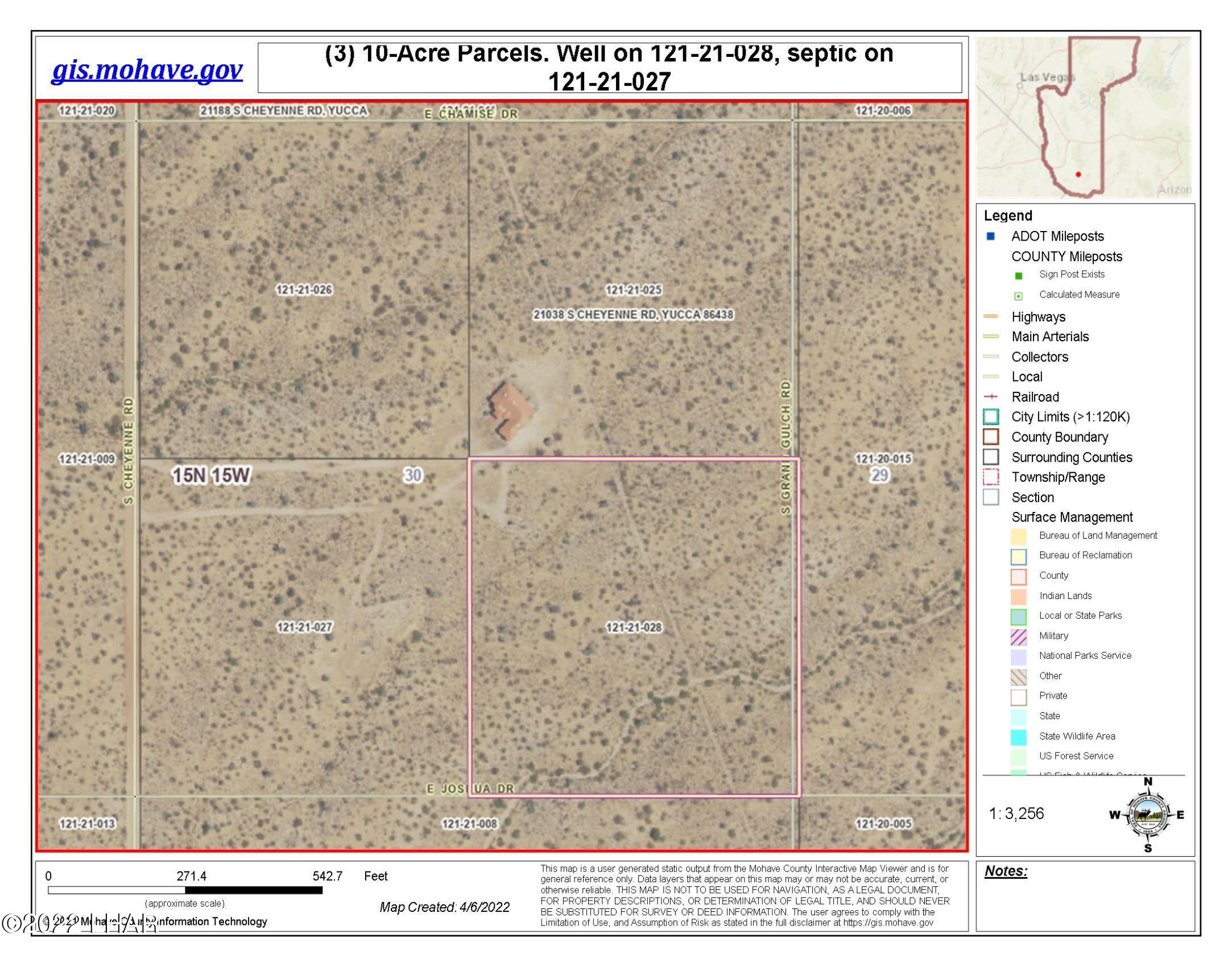 2076 South Cheyenne (30acres Well/septic) Road Yucca, AZ 86438 - Photo 7 of 26 Parcel Map of SE property