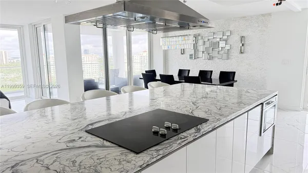 a living room with granite countertop furniture