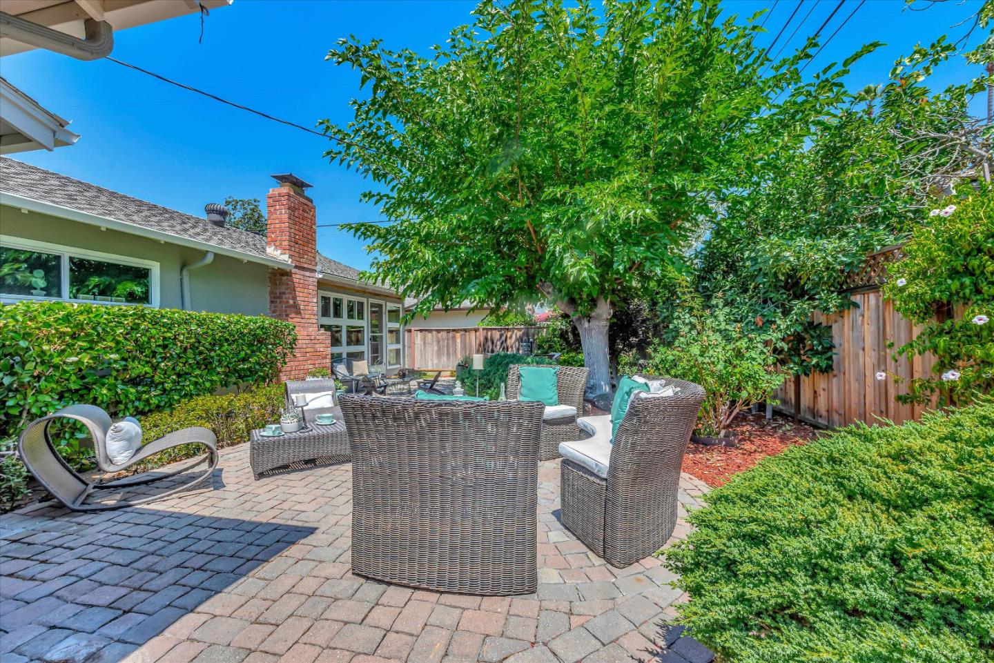 1649 Lee Drive Mountain View, CA 94040 - Photo 35 of 35 a view of backyard with outdoor seating and plants