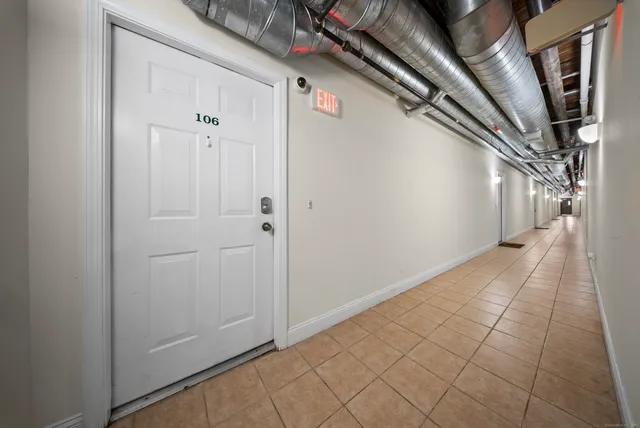 a view of hallway with stairs