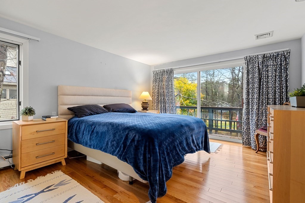 7 Par Brae Grantham, NH 03753 - Photo 21 of 42 a bedroom with a large bed and wooden floor
