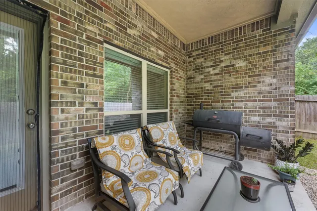 a outdoor living space with furniture