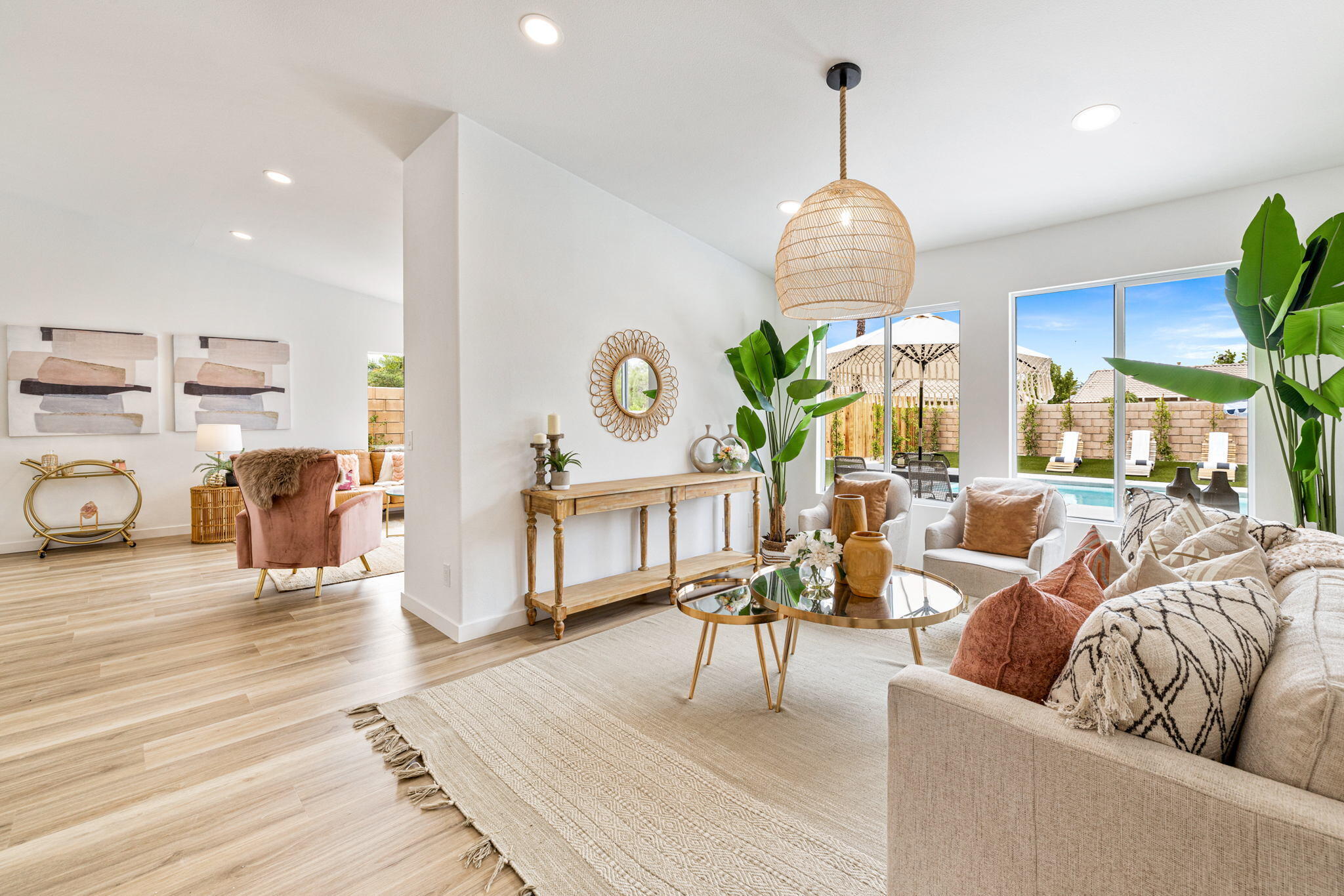 79340 Paseo Del Rey La Quinta, CA 92253 - Photo 22 of 69 a living room with furniture and a chandelier