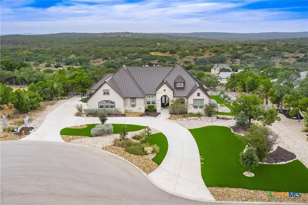 an aerial view of a house