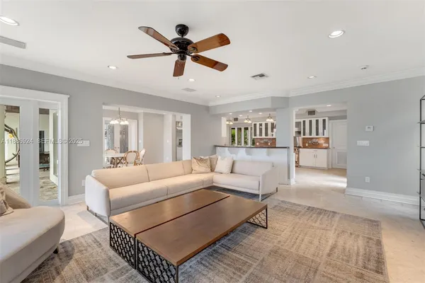 a living room with furniture