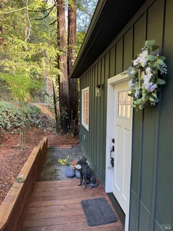 a view of a entryway door of the house
