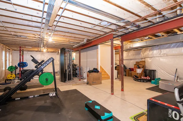 a room with gym equipment