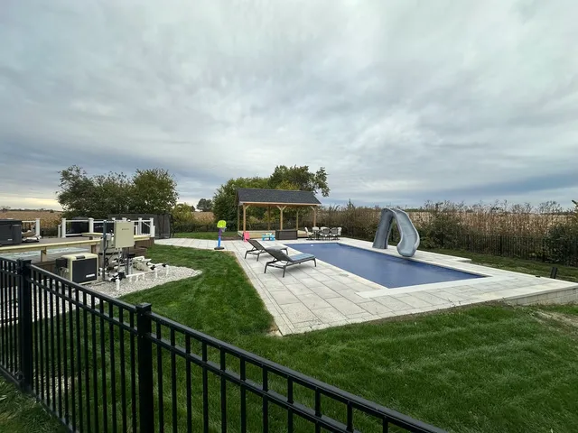 a view of a terrace with a garden
