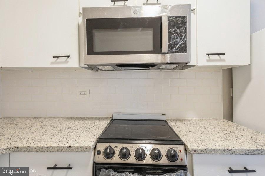 1301 Delaware Avenue Southwest, Unit N720 Washington, DC 20024 - Photo 12 of 20 a stove top oven sitting inside of a kitchen