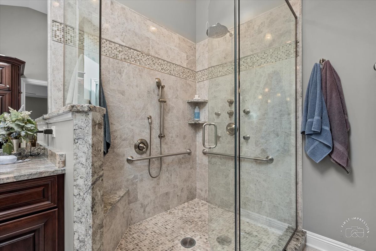 840 West Bauer Road Naperville, IL 60563 - Photo 30 of 37 a bathroom with a shower and a sink