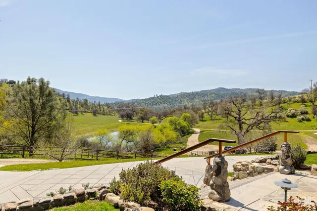 a view of a lake with a mountain