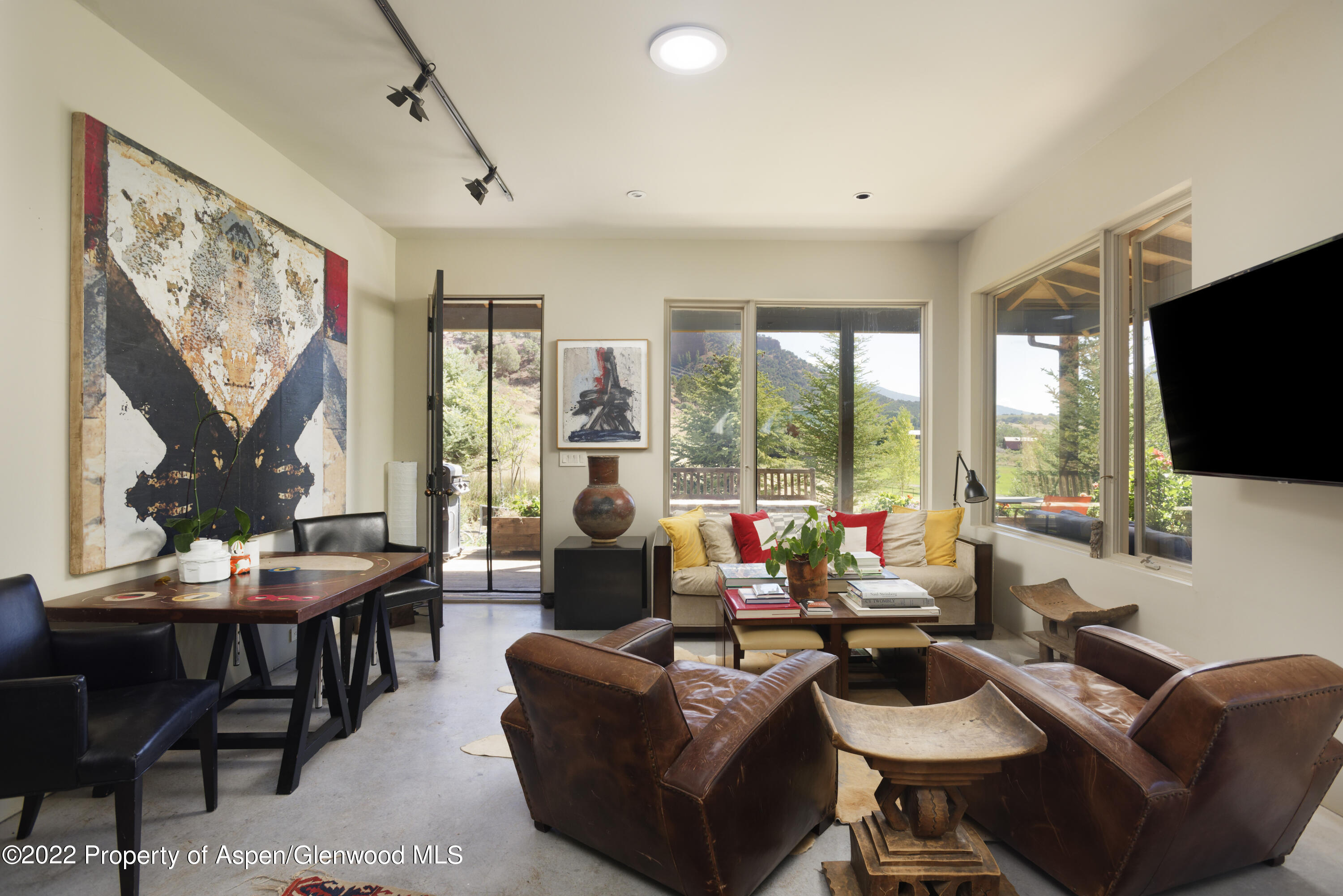 202 Castle View Drive Basalt, CO 81621 - Photo 7 of 29 a living room with furniture a flat screen tv and a large window