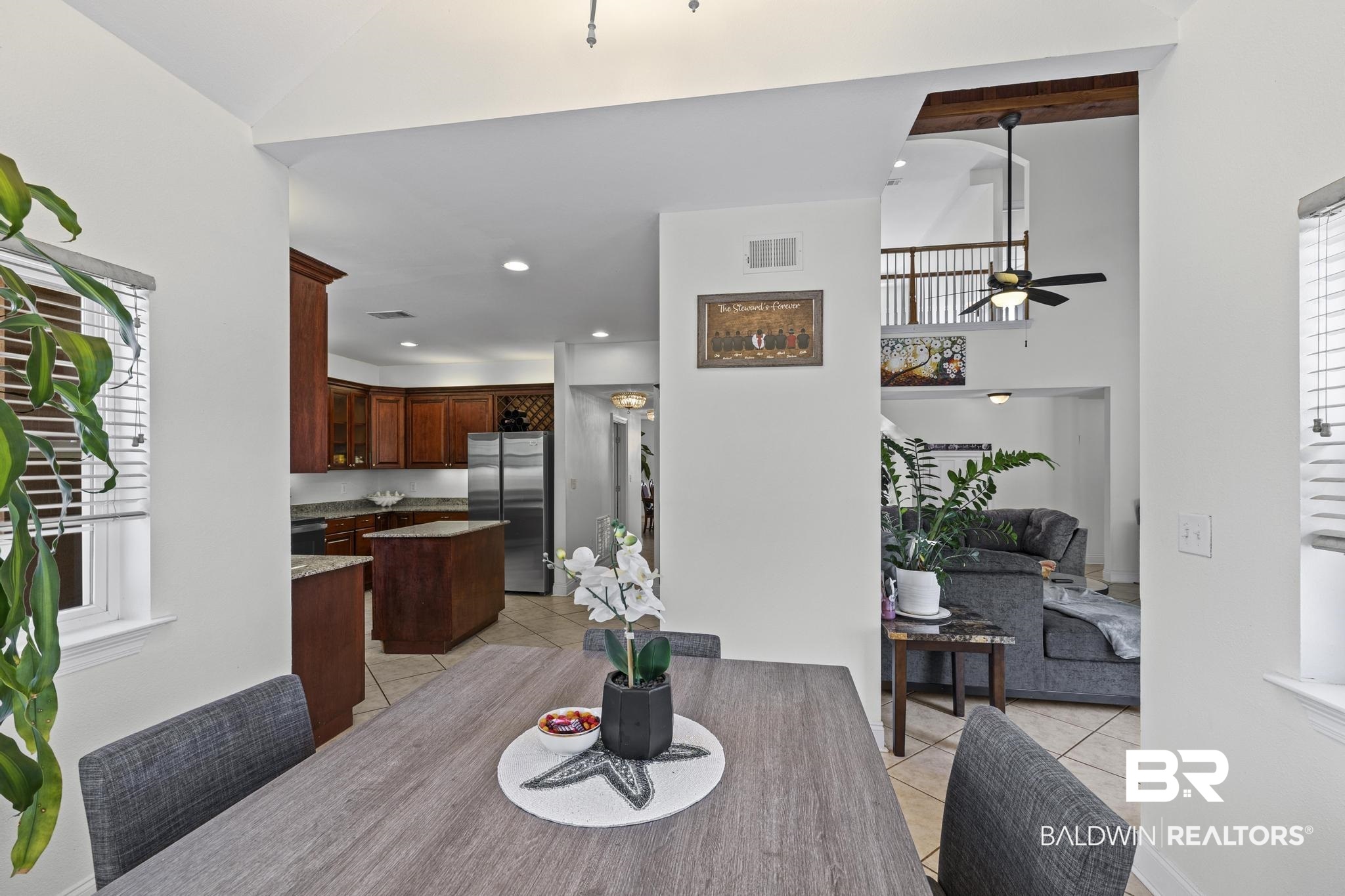 32875 Faircloth Road Lillian, AL 36549 - Photo 27 of 85 Dining space with light tile patterned floors, ceiling fan, and recessed lighting