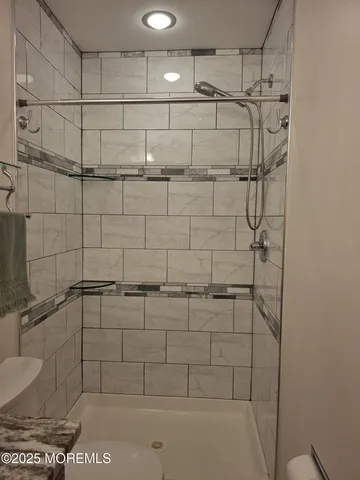 a close up of a shower