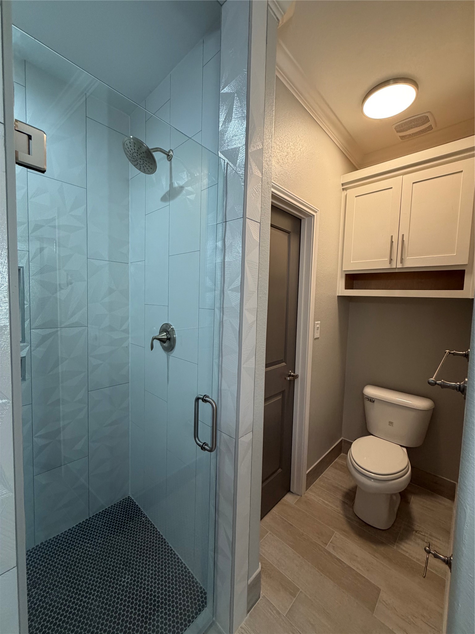 749 Buffalo Trail Angleton, TX 77515 - Photo 20 of 30 a bathroom with a toilet and a shower