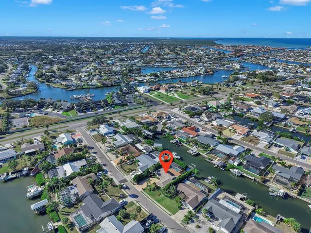 a front view of a house with a yard and palm tree