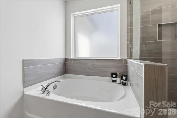 a bathroom with a tub