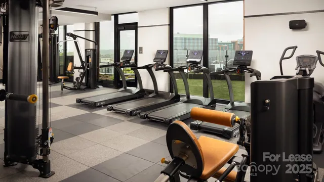 a room with gym equipment