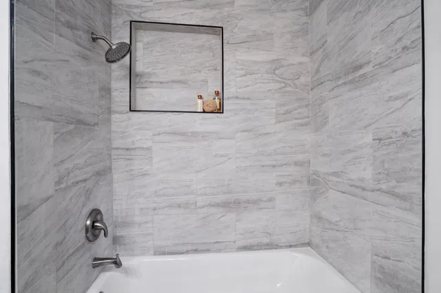 a bathroom with a shower