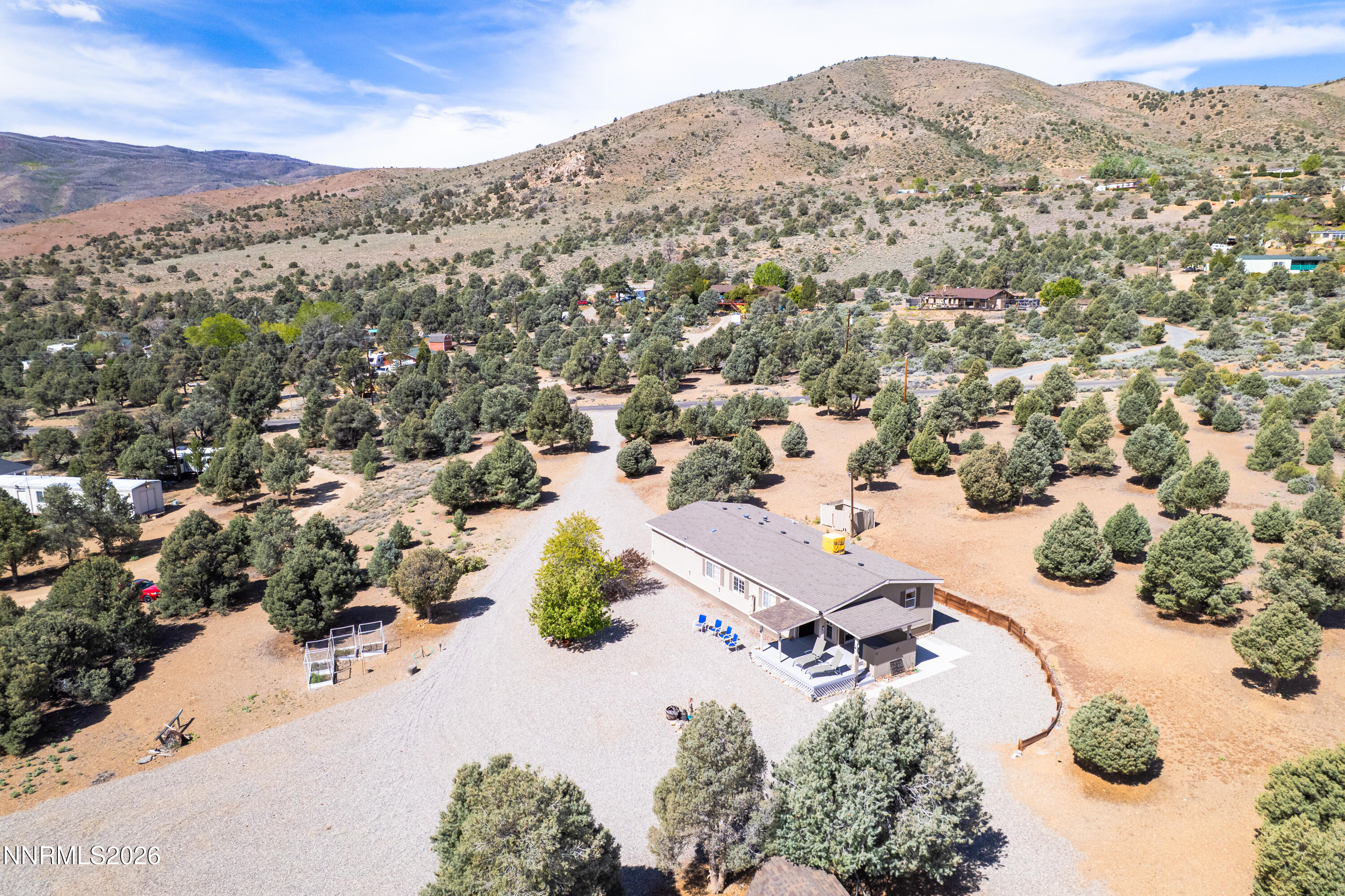 1355 Sandstone Drive Topaz Ranch Estates, NV 89444 - Photo 36 of 57 an aerial view of residential houses with outdoor space