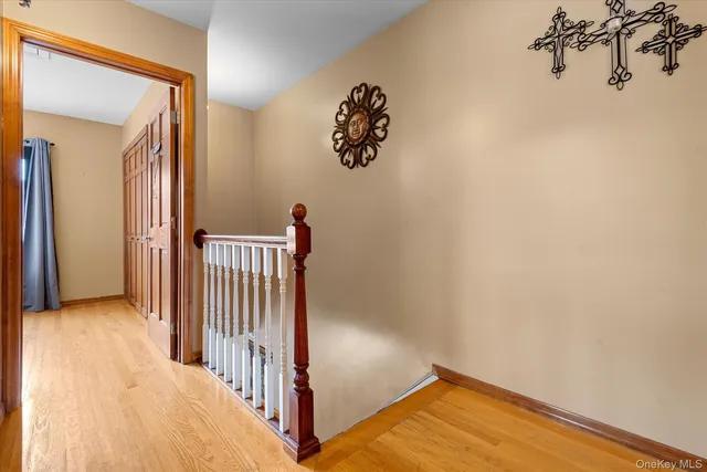 a view of a hallway with a small space