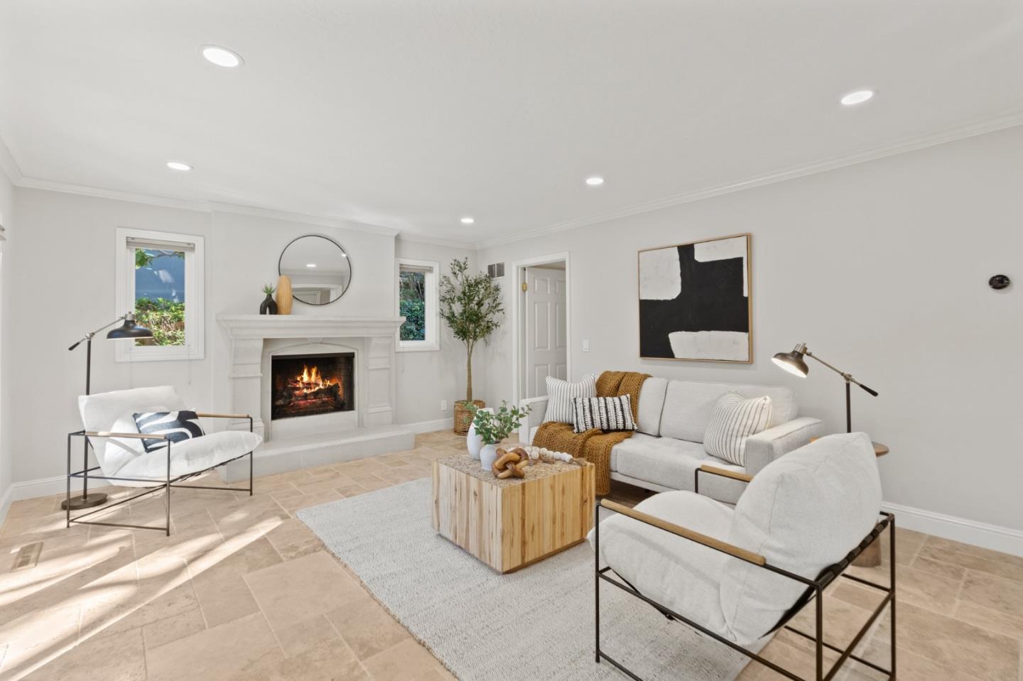 143 Waverly Place Mountain View, CA 94040 - Photo 18 of 52 a living room with furniture and a fireplace
