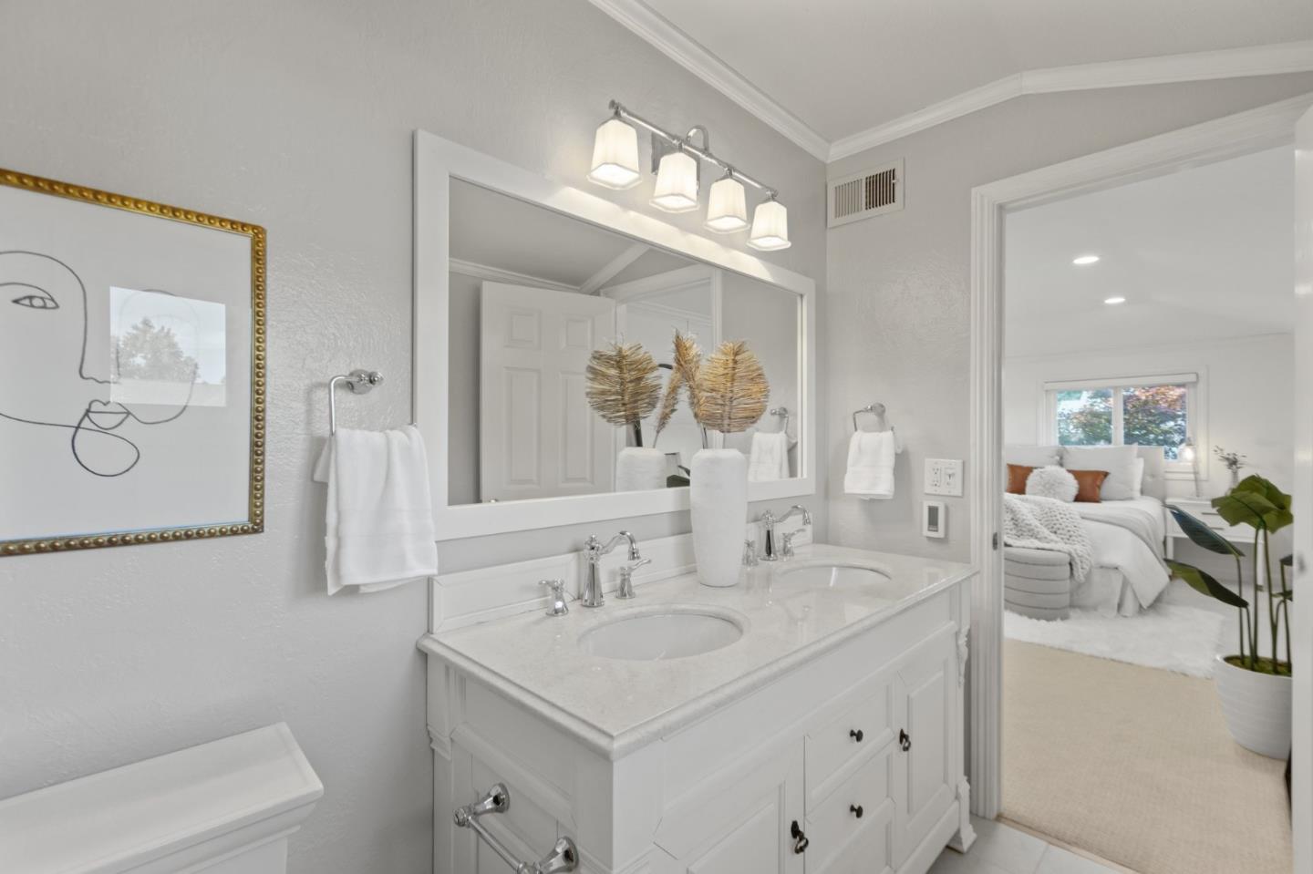 143 Waverly Place Mountain View, CA 94040 - Photo 34 of 52 a bathroom with a sink double vanity and a mirror