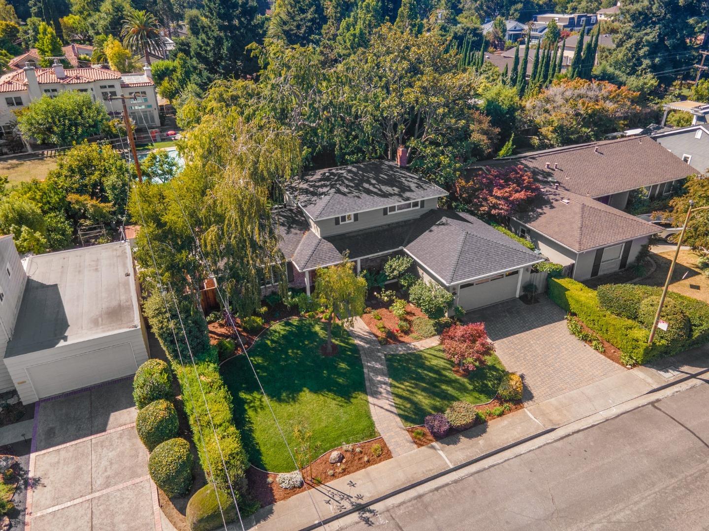 143 Waverly Place Mountain View, CA 94040 - Photo 48 of 52 an aerial view of a house with a garden and plants