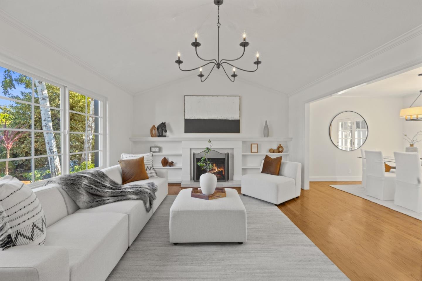 143 Waverly Place Mountain View, CA 94040 - Photo 9 of 52 a living room with furniture chandelier and a flat screen tv