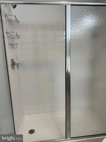 a bathroom with a sink and a shower