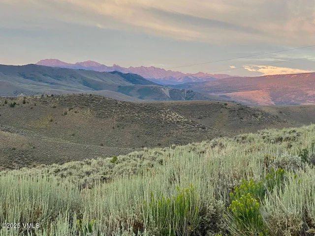 a view of a lush green hillside and a houses