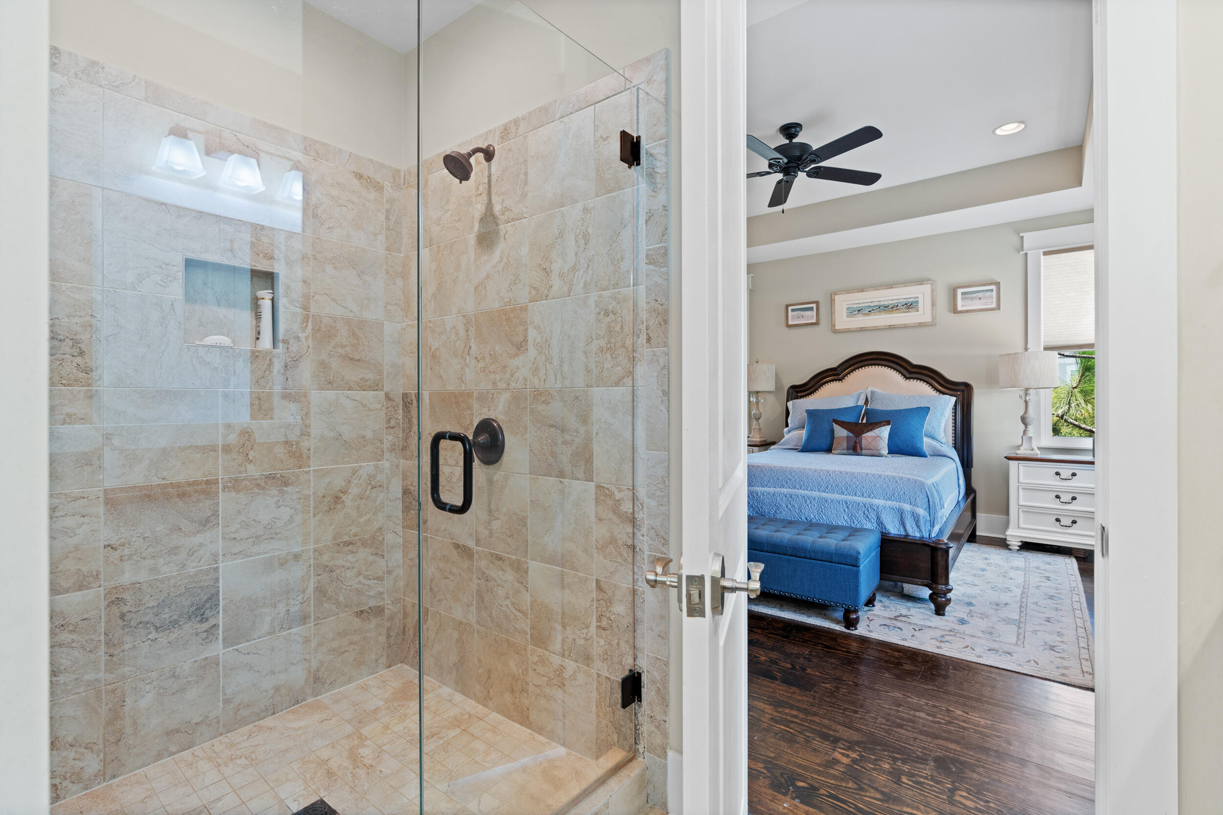 694 Flatwoods Forest Loop Santa Rosa Beach, FL 32459 - Photo 29 of 50 a bathroom with a shower a toilet and a sink