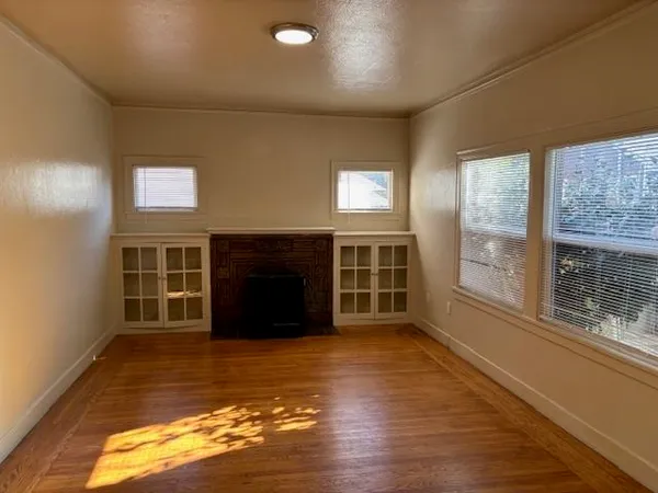 a view of a livingroom with a window