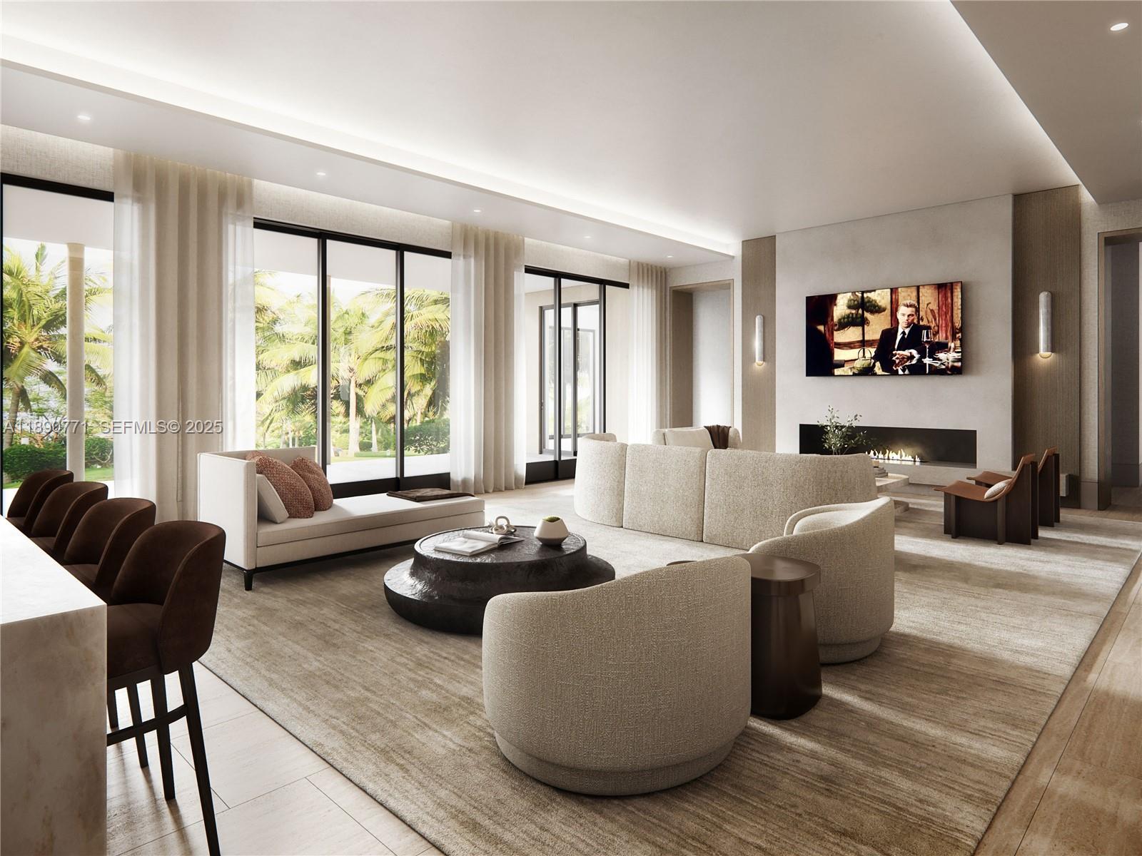 1003 Fisher Island Drive Miami Beach, FL 33109 - Photo 8 of 29 a living room with furniture and a large window