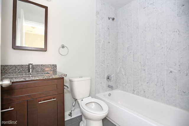 Undisclosed Address Chicago, IL 60622 - Photo 9 of 13 a bathroom with a granite countertop toilet a sink and a bathtub