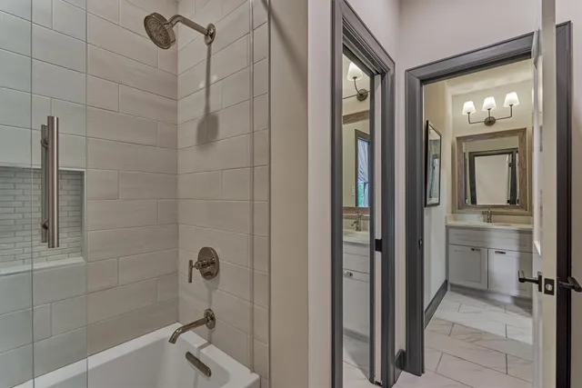 a bathroom with a shower