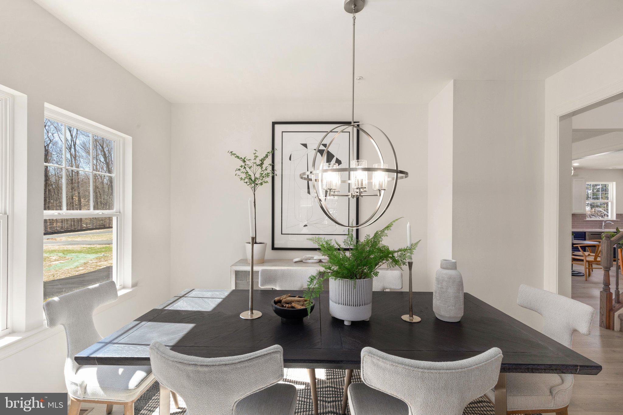 529 C Trimble Road Joppa, MD 21085 - Photo 6 of 26 a dining room with furniture a potted plant and a chandelier