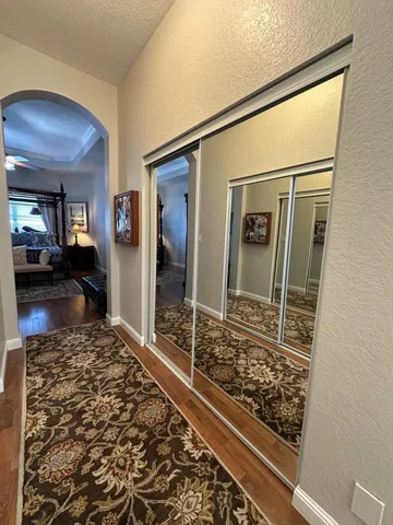 a room with painting on the wall